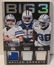 2014 Prestige Tony Romo DeMarco Murray Dex Bryant Big Three Prime Patch #2/25