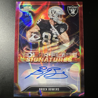 2025 Topps Cosmic Chrome Football Brock Bowers Solar Flare Signatures Auto /5