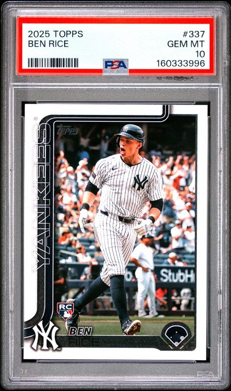 2025 Topps BEN RICE #337 PSA 10 GEM MINT RC Rookie Card 😎