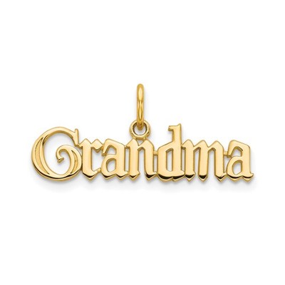 10k Gelbgold Oma Anhänger für Frauen Gothic Schriftzug Name Charm Schmuck