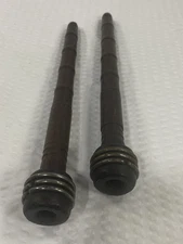 Spool BOBBIN Spindle WOODEN Thread YARN Wooden Textile Mfg 8 3/4" tall LOT OF 2