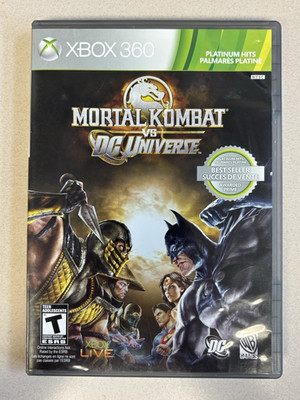 Mortal Kombat Vs DC Universe Platinum Hit, Xbox 360, Complete CIB,Very Good Disc