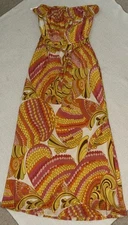 Trina Turk Banana Republic Colab Womens Silk Maxi Dress Strapless Boho - Size 12