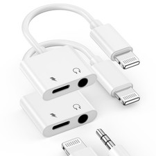 2 Pack Apple MFi Certified Apple Lighting to 3.5 mm Headphone Jack Adapter,...