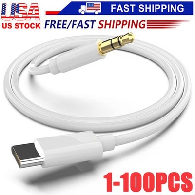 TypeC to Aux Cable USB Type-C Male To 3.5mm Cord Car AUX Music Audio Adapter Lot