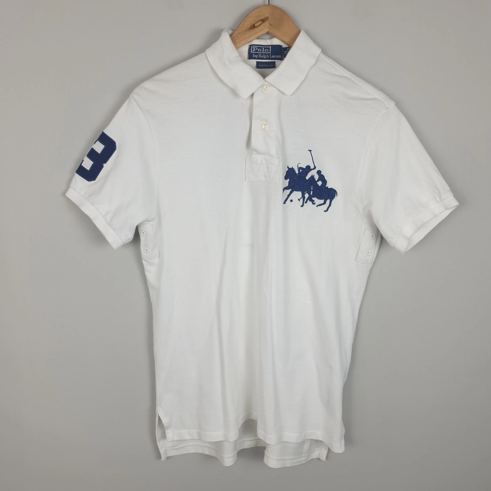 Polo Ralph Lauren Polo Shirt Mens Medium White Double Big Pony Premium Designer