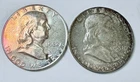 BEN FRANKLIN SILVER HALF DOLLAR LOT OF 2 - 90% SILVER VERY FINE DETAILS #9768
