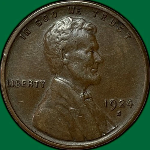 1924-S Lincoln Wheat Cent Almost Uncirculated AU Coin #35283