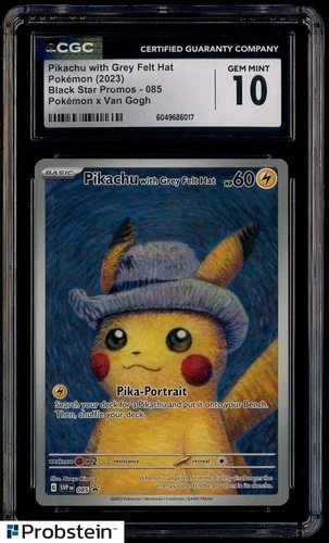 2023 Pokemon SVP EN Pokemon X Van Gogh #085 Pikachu With Gray Felt Hat CGC 10