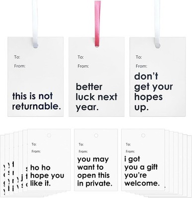 18pcs Funny  Tags for Presents, to and from Name Tags with Unique Sarcastic