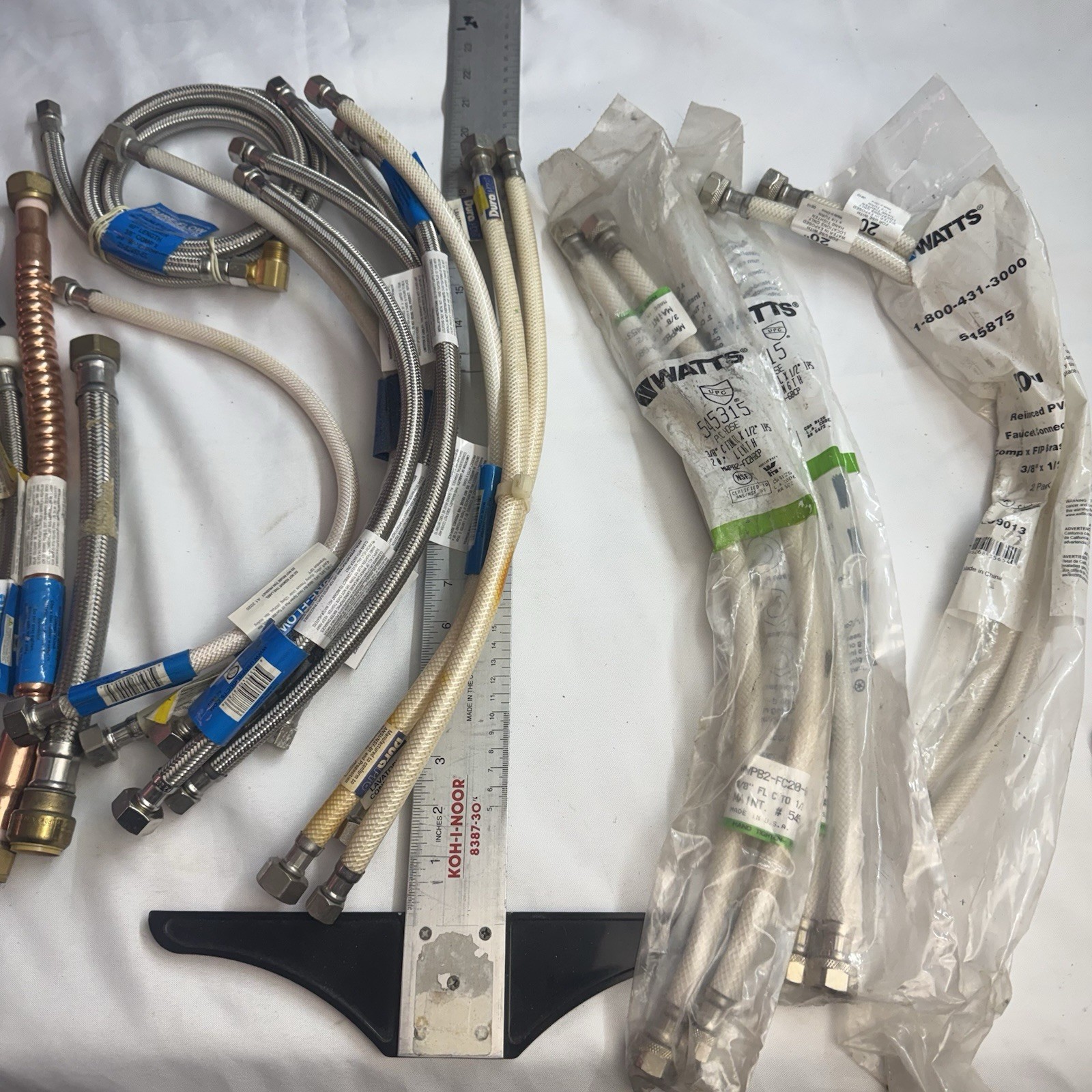 Lot Plumbing Supply Lines SharkBite Braided Faucet Hoses Mixed Sizes ~28