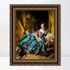 Framed Canvas Print Madame de Pompadour by Francois Boucher Wall Art Home Decor