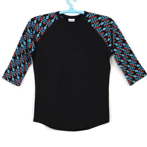 Tunique LuLaRoe Randy Taille M – Bleu Motifs Multicolores Manches 3/4 – Neuf Avec Étiquette