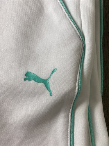 PUMA Elastic Waist Polyester Jogging Pants White Green Girls Size S - Picture 11 of 15