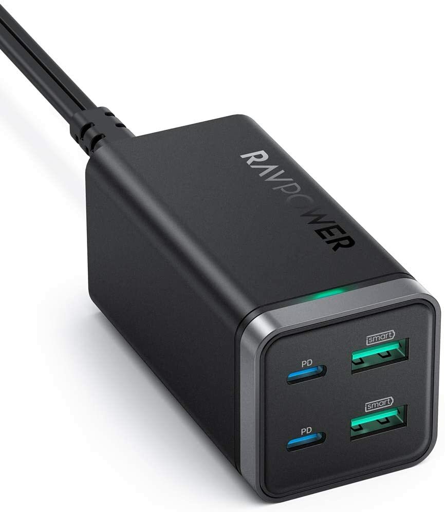 スマホアクセサリー Ravpower usb-c set RAVPower USB C Charger 65W 4-Port Desktop USB Charging Station