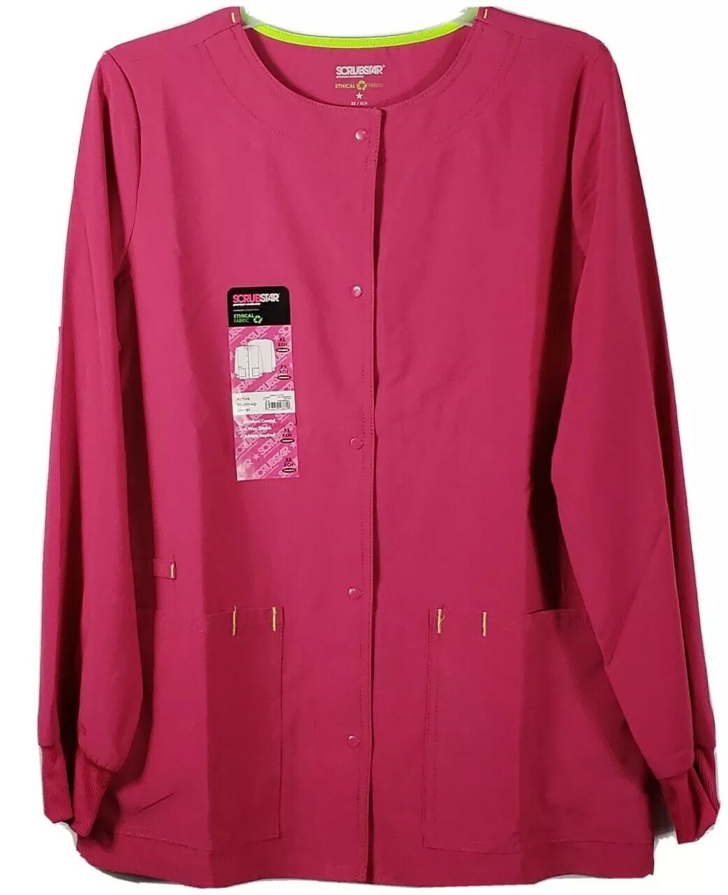 Scrubstar Women’s Active Warmup Jacket Wild Strawberry Long Sleeve