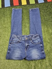 Zara Boys Slim Fit Straight Leg Denim Jeans Size 12 Color Blue Adjustable Waist