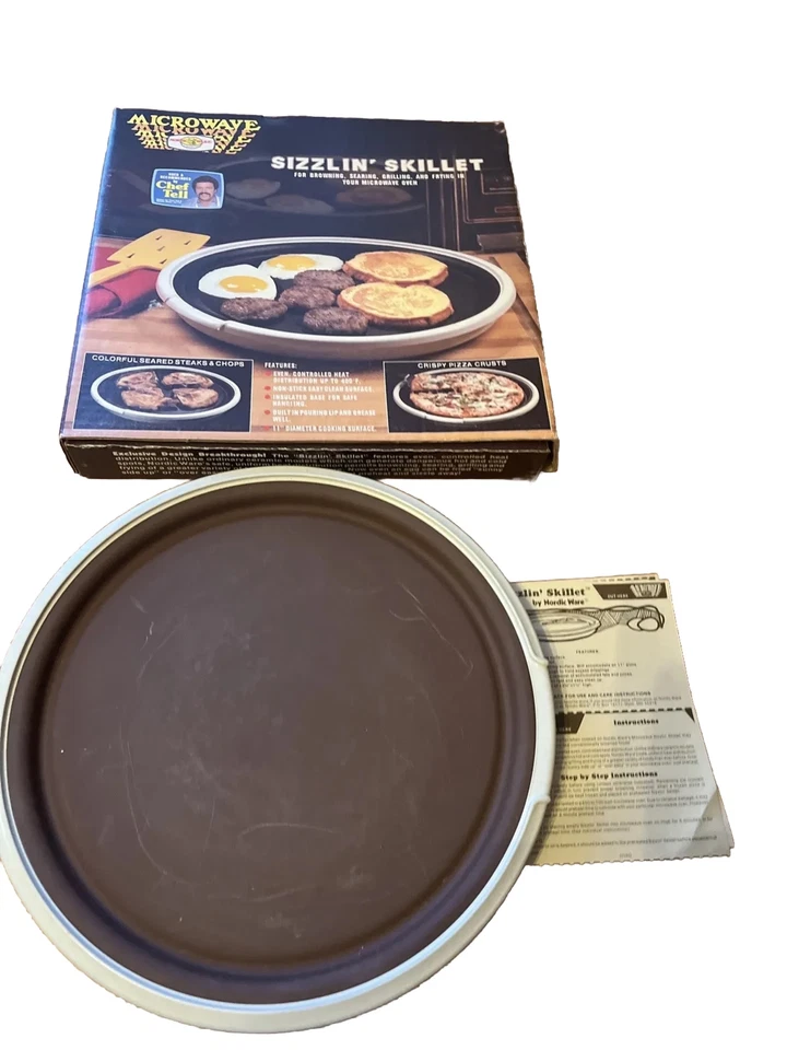 Nordic Ware Vintage Microwave Sizzlin' Skillet Microwave Cooking Plate In Box - Image 2 of 4