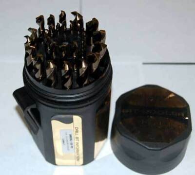 29 Pc. USA Made 1/16''-1/2''x64th M42-8% Cobalt Jobber Drill Set w/Carry Case