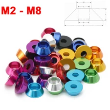 Aluminum Alloy Cone Cup Head Washers Gasket for Hex Socket Screws Bolts M2 - M8
