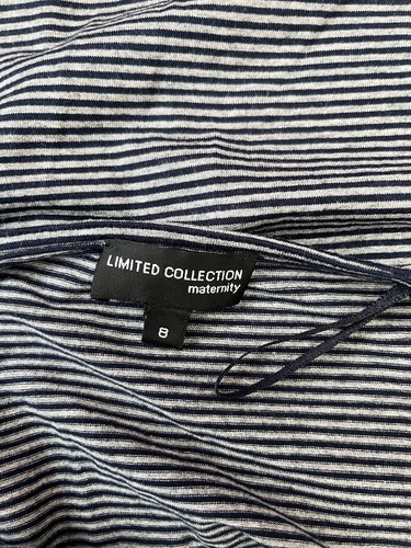 M&S Maternity Blue Striped 3/4 Sleeve Top Size 8 Viscose Jersey - Picture 10 of 12