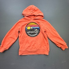 H M Kids Size 8  10 Youth Orange Adventure Explorers Graphic Hooded Sweatshirt