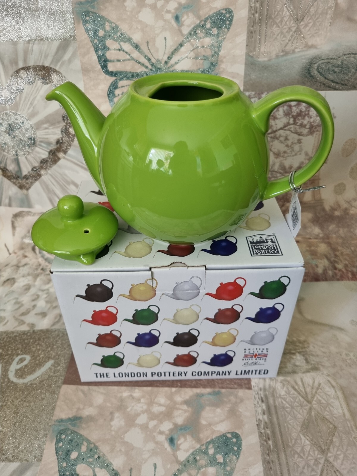 The London Pottery Co. Globe Teapot 4 Cup Greenery 1000ml Brand New In