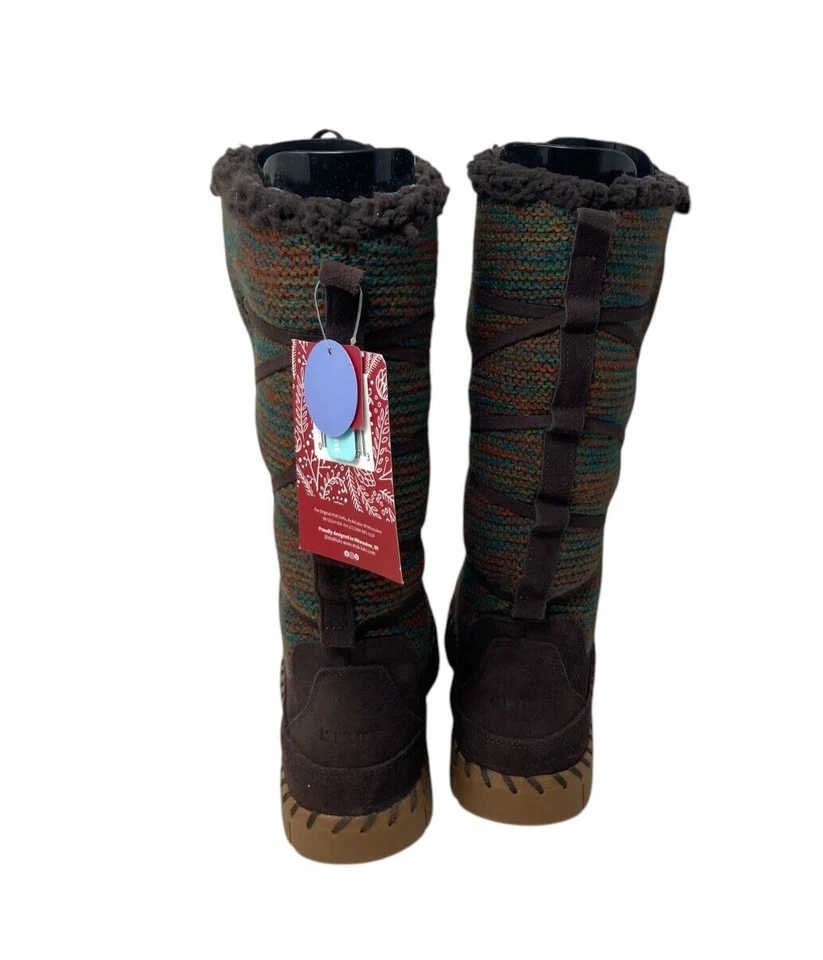 Botas femininas Muk Luks camurça marrom inverno tamanho 6.5 altura outono flexível Nova York NOVO - Imagem 4 de 4