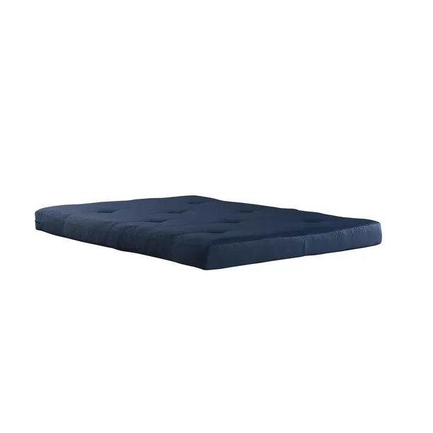 Mainstays 6 Inch Futon Mattress with Tufted Cover Full, Blue