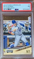 2019 Chronicles #1 Pete Alonso Rookie Playoff Gold /199 PSA 7 Pop 1 -0 higher