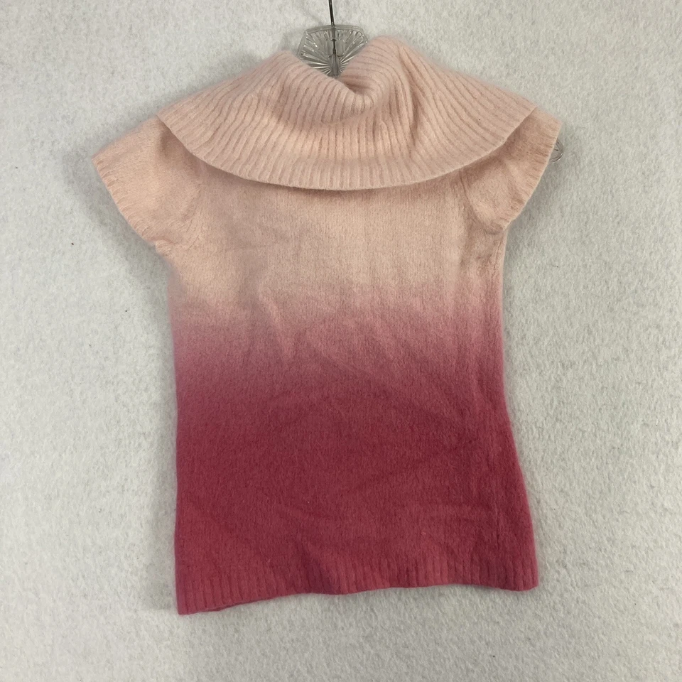 De colección BEBE Ombre Suéter Capucha Cuello Pullover Suéter Rosa Juniors M SS Pelo de Conejo Foto 3 de 4