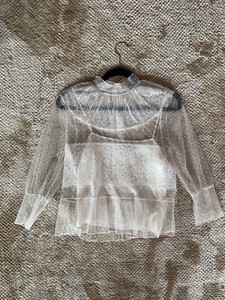white sheer lace top