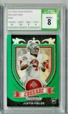 2021 PANINI Prizm Draft Picks Justin Fields Crusade Green CSG 8 RC
