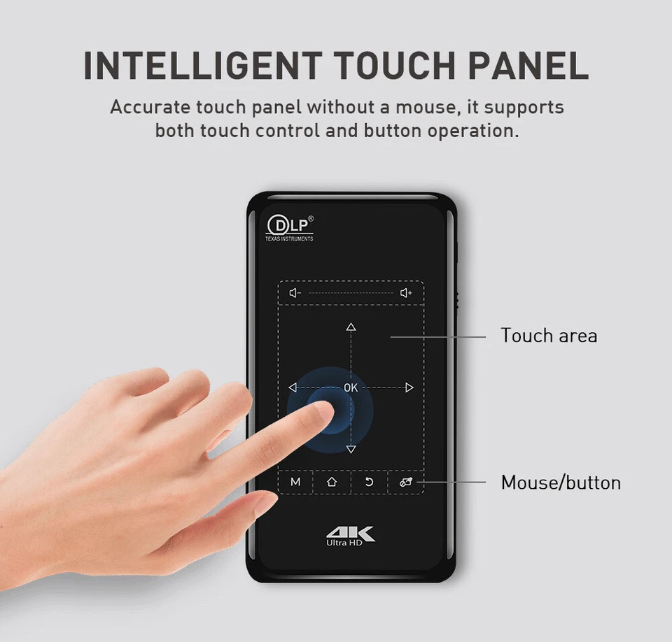 Mini Projector 4K Smart DLP Android WiFi Bluetooth 1080P Home Theater 8GB / 32GB - Image 4 of 4