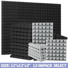 12x12x2 Acoustic Foam Panel Pyramid Soundproof Wall Panel Studio Sound Absorbing