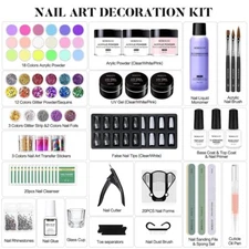 Morovan Acrylic Nail Kit - Acrylic Powder & Glitter Nail System + FREE Cleanser
