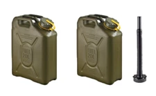(2) New Scepter Fuel Can w Spout 5 Gallon / 20L Olive Drab Military MFC Y