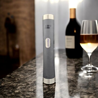 Sharper Image Automatic Universal Wine Bottle Opener Removable Foil Cutter Black