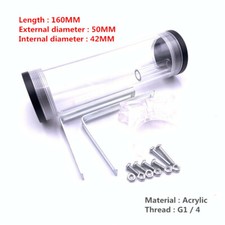 Computer water-cooled acrylic cylindrical water tank 160MM 50MM Front 3 holes