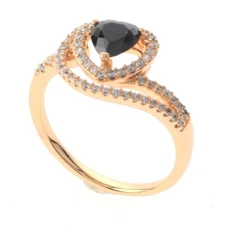 Gold Tone Gold Plated Ring With Clear Rhinestone & Cubic Zirconia XPE2636-BLK6