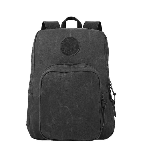 Myra Bag Old Howard Upcycled Canvas Backpack - Vintage Grey, Leather Accents, 17x17x7 Inches