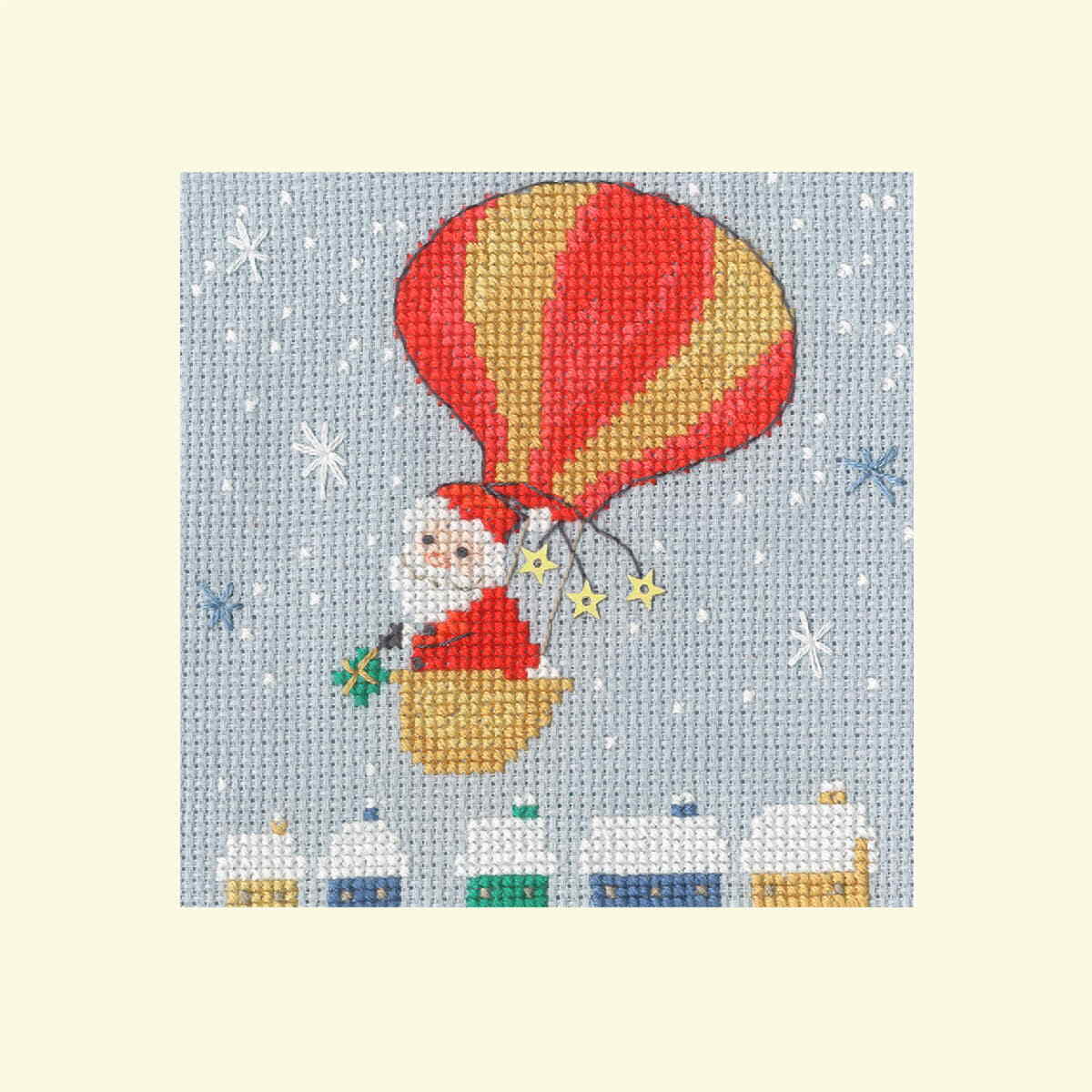 Bothy Threads  greating card counted cross stitch kit ""Delivery by Balloon"", XMA
