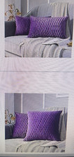 Lot 4 JUSPURBET Decorative Velvet Pillow Covers w/ Wave Striped, 20x20  12x20