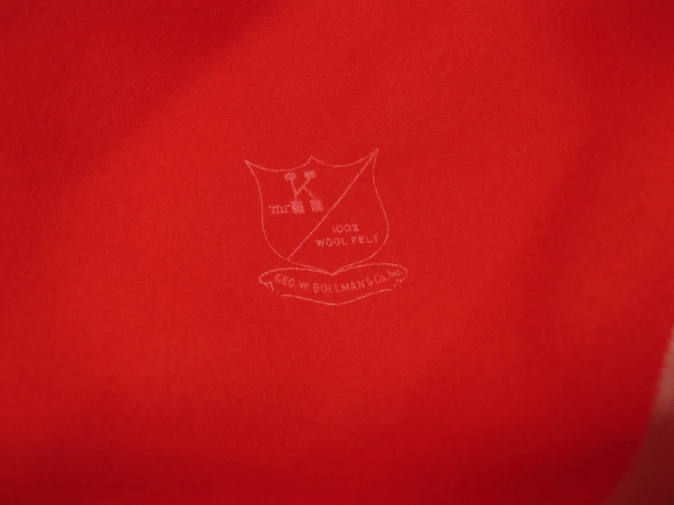 De Colección Sombrero Fedora Rojo para Mujer Ms. JoAnn 100% Lana Fieltro 21" en Circunferencia Foto 4 de 4