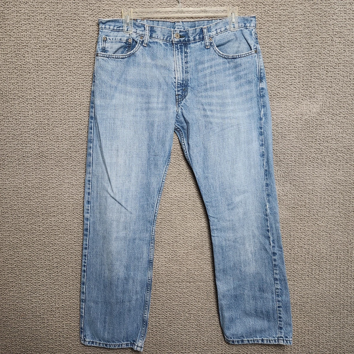 LEVIS Men s 514 Straight Fit Denim Blue Jeans Light Wash Size