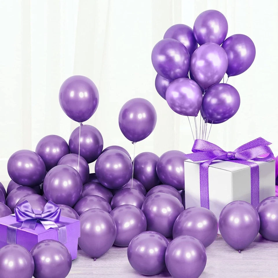 GLOBOS CROMADOS 5"" 10"" PULGADAS Helio Metálico Látex PERLA Boda Fiesta DECORACIÓN UK Foto 4 de 4