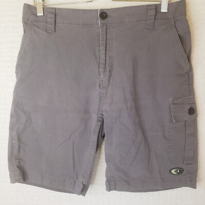 Mossy Oak Men's L Gray Flex Fishing Shorts 7 Pocket Cotton Spandex  34-37x9