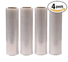 18" x 1000FT 100 Gauge Pallet Wrap Stretch Film Shrink Hand Wrap 1000'  4 Rolls