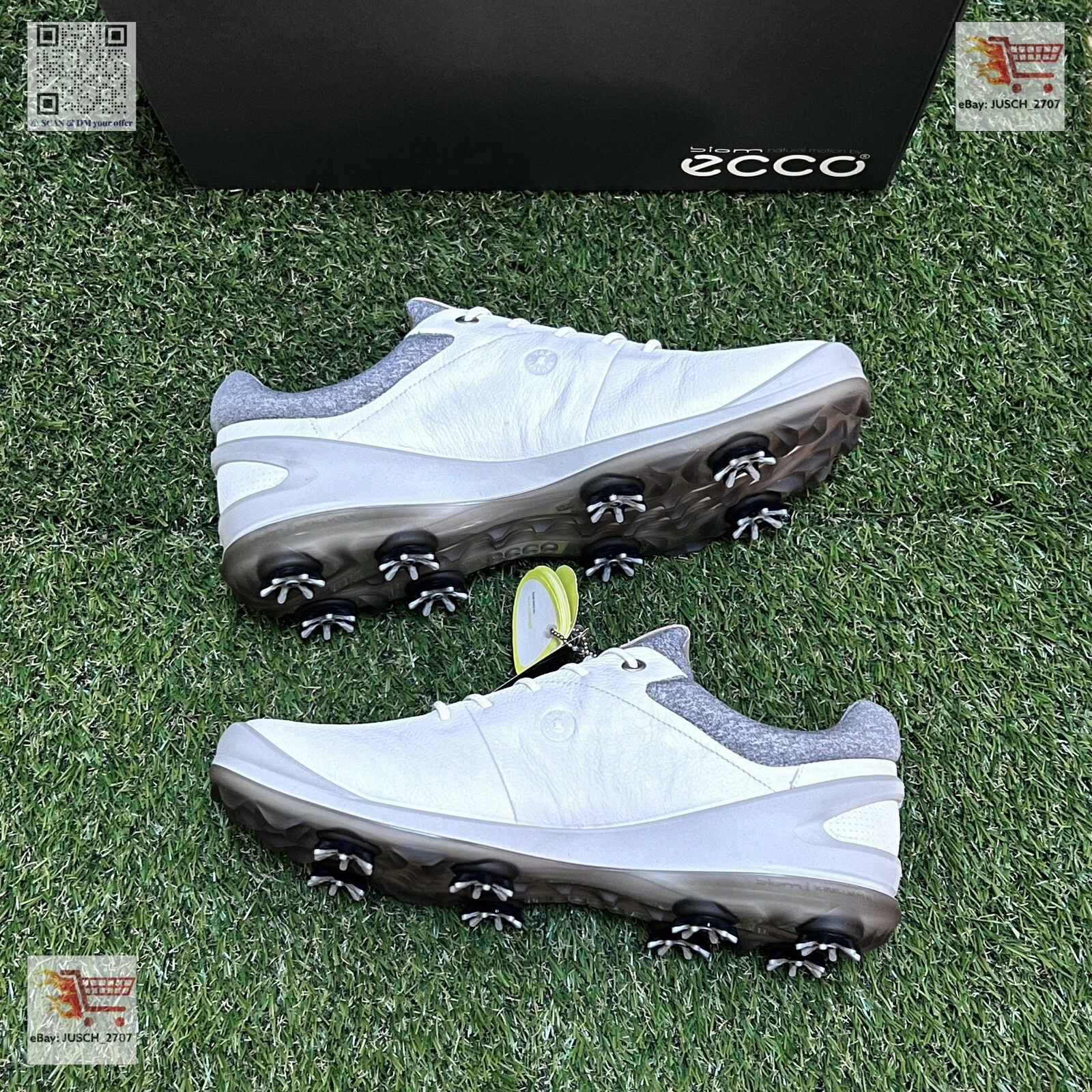 Scarpe da golf Ecco Biom Spikes BIANCHE GTX GORE TEX G3 ⛳️ EU 45 US 11 5