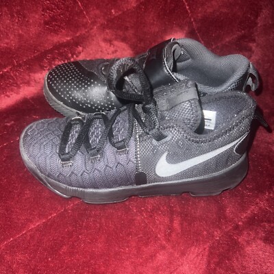 Nike Boys KD Oreo Basketball Shoes Black 855908-100 Flyknit Low